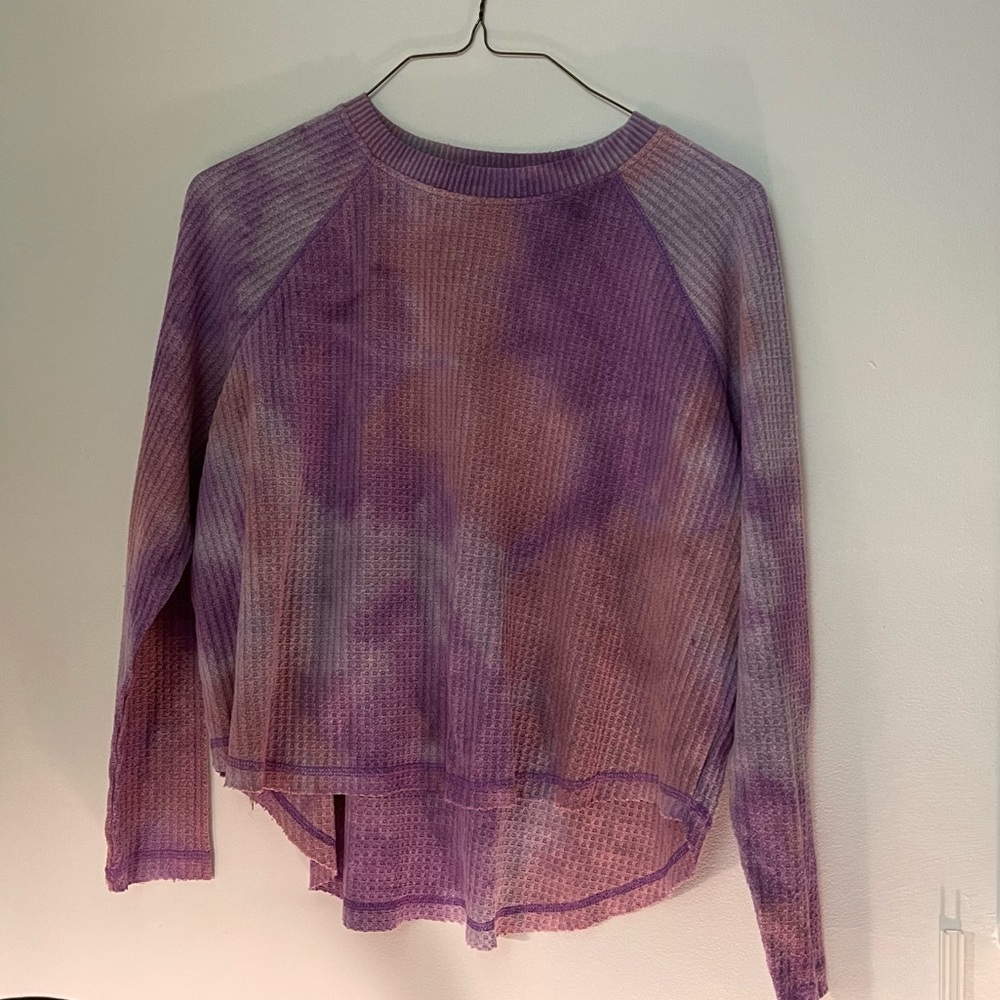 Tie-Dye Waffle Knit Pullover Layer, Sweater, Long Sleeve, EUC Wild Fable